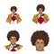 Set of vector pop art round avatar icons for users of social networking, blogs, profile icons.