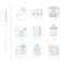 Set of vector press icons and concepts in mono thin line style