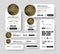 Set of vector product UI cards with round elements for photos of mobile app stores