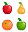 Set of vector realistic glossy fruits