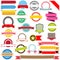 Set of vector ribbons, labels, banners and emblems