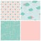 Set of vector seamless love patterns