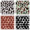 Set of vector seamless patterns with abstract stones. Creative different grunge