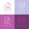 Set of vector simple logo design template. Paper love letter, he