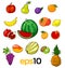 Set of vector sketch fruits