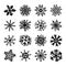 Set of vector snowflakes. Christmas symbols. Xmas