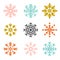 Set of vector snowflakes. New year and winter symbol for print, web, design, decoration.