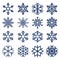 Set of vector snowflakes. Snowflake texture for decoration. Geometric snow symbol