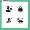 Set of Vector Solid Glyphs on Grid for athlete, hand, man, padlock, neuro care