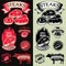 Set of vector steak template for grilling, barbecue, menu