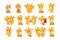 Set Vector Stock isolated Emoji character cartoon giraffe stickers emoticon