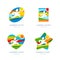 Set of vector summer sport logo, labels, badges, emblems. Human sports icons