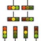 Set of Vector Traffic Lights on a white background.