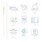 Set of vector travel icons and concepts in mono thin line style