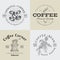 Set of Vector Vintage Coffee Logo and Illustration Drawing Engraving Icon 02