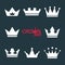 Set of vector vintage crowns, luxury ornate coronet illustration.