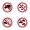 Set of vector warning signs about dust mites parasites.