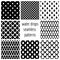 Set of vector water drops seamless patterns in black and white