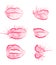 Set of vector watercolor lips