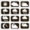 Set vector weather icons. The sun, cloud, moon, rain and snow. S