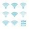 Set of vector wireless icons for wifi remote control access and radio communication