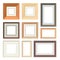 Set of vector wooden frames