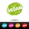 Set of vegan food badges. Vector hand drawn labels.