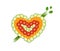 Set of vegetable in heart shape, we love vegetables idea, vector, we love healthy food idea,