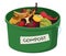 Set of vegetables fruits rotting products. Composting food. Perishable products. Vector illustration on a white