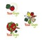 Set vegetables logos