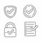 Set of verified icon with outline design