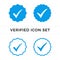 Set of verified icon vector. Guaranteed stamp or verified badge