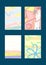 Set of vertical abstract trendy cards, backgrounds, covers, invitations, flyers.