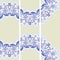 Set vertical banners ethnic. Blue floral pattern in the style of porcelain painting.