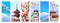 Set of vertical banners with landmarks of Japan