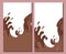 Set of vertical banners with sweet waves of chocolate. Cover with streams and drops of water. Vector template with choco splash