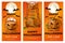 Set of vertical orange banners for Halloween