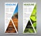 Set of vertical roll up banner with triangular design elements