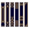 Set of Vertical spines of books pattern. Bookbinding template design. Samples roots of the book. Luxury gold and blue ornament.