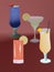 set of very tasty cocktails