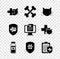 Set Veterinary clinic, Crossed bones, Cat, Pets vial medical, Animal health insurance and Clinical record pet icon