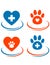 Set of veterinary symbols heart, cross and paw