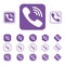 Set of Viber flat icon on a white background