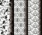 Set victorian and floral monochrome backgrounds