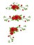 Set of vignettes with red rose vines. Vector illustration.