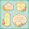 Set of vintage antique styled labels with flowers