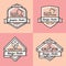 Set of vintage badges, banners, label, ribbon and logos template vector for business and shop