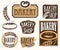 Set of vintage bakery labels, badges and design elements.