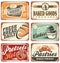 Set of vintage bakery metal signs