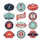 Set of vintage barber shop logo graphics and icons